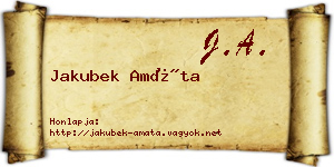 Jakubek Amáta névjegykártya